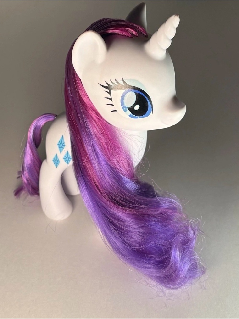 2016 My Little Pony Rarity 6" Figure White Unicorn Purple Hair Hasbro Brushable